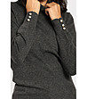 Дамска поло блуза в цвят графит с кашмир и коприна Zina-3 снимка