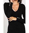 Дамска черна блуза с кашмир и коприна Karra-3 снимка