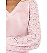 Светлорозов дамски пуловер с мохер и кашмир Ony-3 снимка