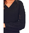 Черен дамски пуловер с мохер и кашмир Ony-3 снимка