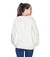 Дамски пуловер с мохер и кашмир в цвят слонова кост Ony-1 снимка