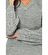 Сив дамски пуловер с мохер и кашмир Ony-3 снимка