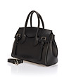 Дамска кожена чанта в черно Esta-2 снимка