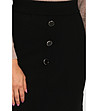 Стилна черна пола с  кашмир и коприна Caris-3 снимка