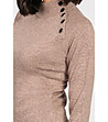 Дамски пуловер с кашмир и коприна в бежов меланж Aria-3 снимка