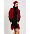 Дамски комплект от шал и шапка в червено Carian-2 снимка