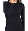 Тъмносин дамски пуловер с бяла дантела Andrina-3 снимка