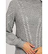 Топъл дамски пуловер в сиво Rachela-3 снимка