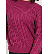 Розов дамски топъл пуловер с мохер и кашмир Gladis-3 снимка