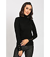 Черен дамски пуловер с естествени влакна Thalia-0 снимка