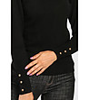 Черен дамски пуловер с естествени материи Thalia-3 снимка