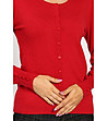 Червена дамска жилетка с кашмир и коприна Oriha-3 снимка