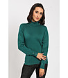 Зелен дамски пуловер с кашмир и коприна Tiliana-0 снимка