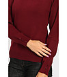 Дамски пуловер от естествени материи Tiliana в бордо-3 снимка