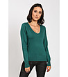 Зелен дамски пуловер с естествени материи Giana-0 снимка