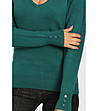 Зелен дамски пуловер с естествени материи Giana-3 снимка
