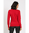 Червен дамски пуловер с естествени материи Giana-1 снимка