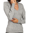Сив дамски пуловер с естествени материи Giana-3 снимка