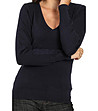 Тъмносин дамски пуловер с естествени материи Giana-3 снимка