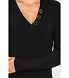 Топъл дамски пуловер в черно от кашмир и коприна Lyubina-3 снимка
