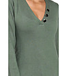 Топъл дамски пуловер в зелен нюанс от кашмир и коприна Lyubina-3 снимка