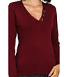 Топъл дамски пуловер в бордо от кашмир и коприна Lyubina-3 снимка