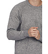 Топъл мъжки пуловер в сив меланж Tito -3 снимка