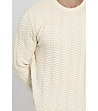Мъжки пуловер с кашмир Charlie в екрю-3 снимка