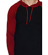 Мъжки пуловер с естествени материи в черно и червено Adam-3 снимка