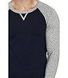 Мъжки пуловер в тъмносиньо и сиво с кашмир и коприна Nicolas-3 снимка
