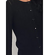 Черна дамска пухкава жилетка с кашмир Elrica-3 снимка