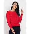 Червен дамски пуловер с ефектен гръб Lenitta-1 снимка