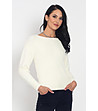 Бял дамски пуловер с ефектен гръб Lenitta-1 снимка