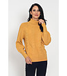 Дамски пуловер в цвят охра с кашмир Lexa-0 снимка