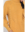 Дамски пуловер в цвят охра с кашмир Lexa-3 снимка