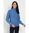 Дамски пуловер в синьо с кашмир Lexa-0 снимка