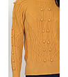 Дамски пуловер в цвят охра с кашмир Alva-3 снимка