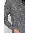 Дамски пуловер в сиво с кашмир Alva-3 снимка