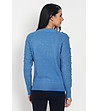 Дамски пуловер в синьо с кашмир Alva-1 снимка