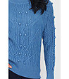 Дамски пуловер в синьо с кашмир Alva-3 снимка