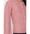 Розова плетена дамска жилетка Cordelia-3 снимка
