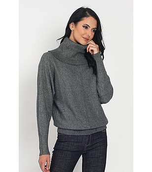 Дамски пуловер в сиво с кашмир Abena снимка