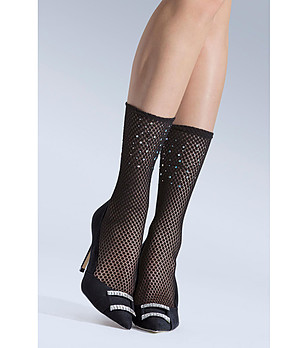 Черни чорапи с камъчета Glamour снимка