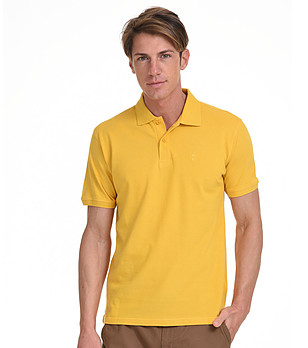 Мъжка жълта памучна блуза John снимка