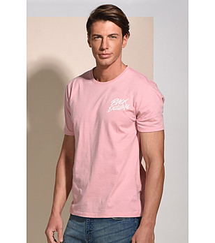 Розова памучна мъжка тениска Frank снимка