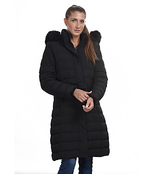 Дълго зимно дамско яке в черно Idalia снимка