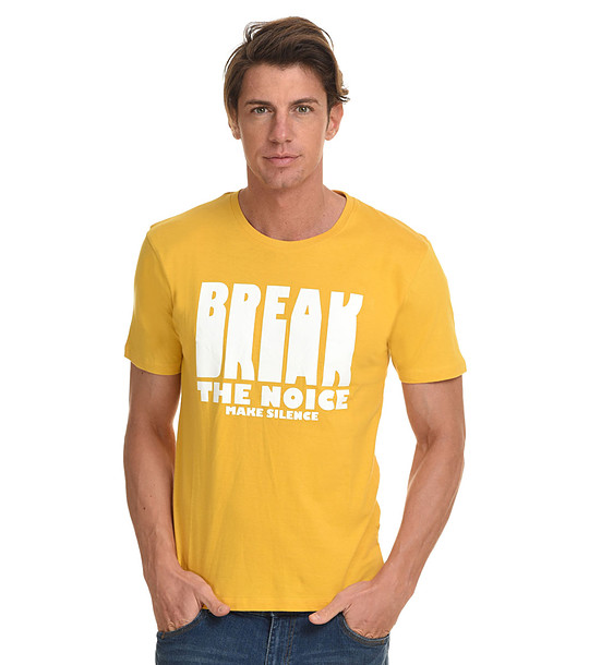 Мъжка памучна тениска в жълто Jonathan снимка