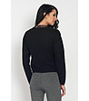 Черен дамски пуловер с дантела Vivi-1 снимка