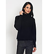Дамски пуловер в черно с кашмир Abena-0 снимка