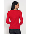 Червен дамски пуловер с кашмир и коприна Alva-1 снимка